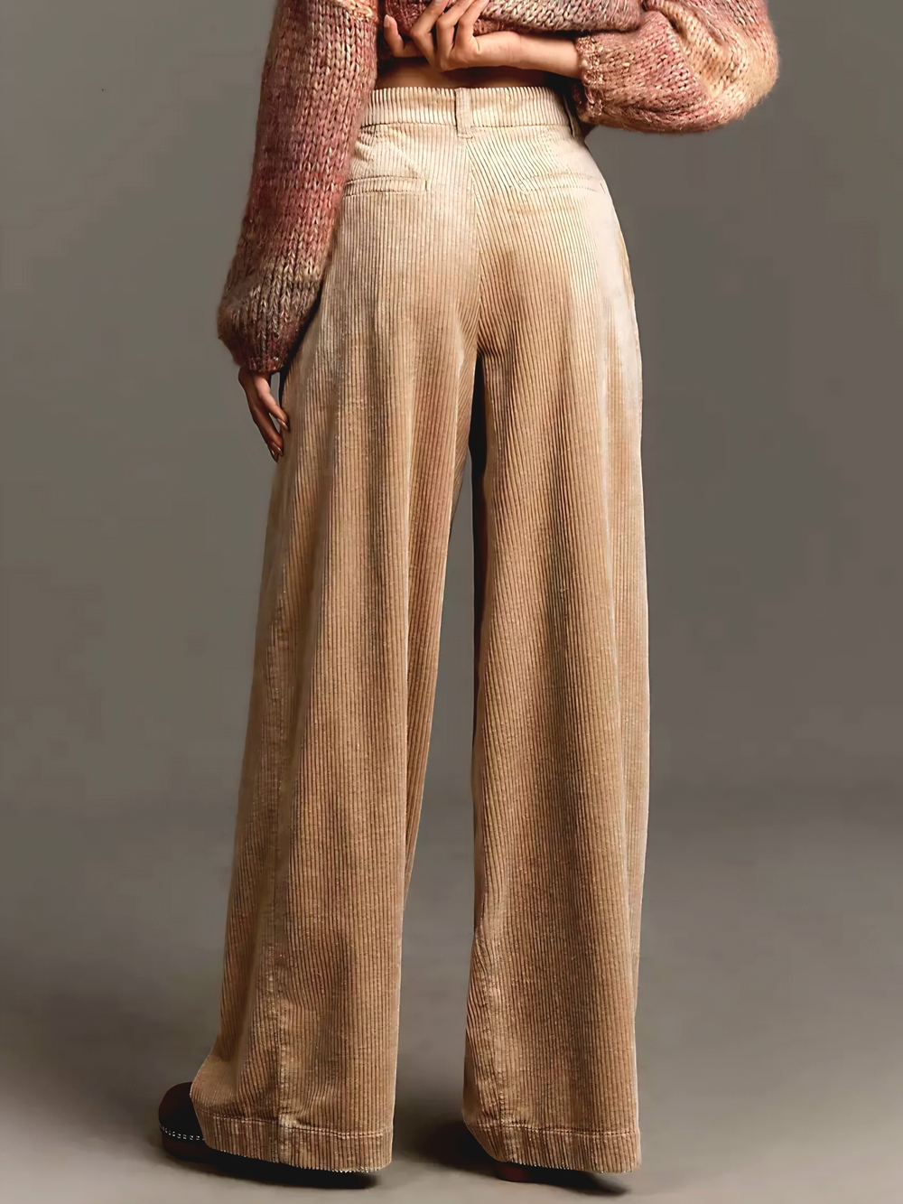 Anthropologie Wide-Leg Corduroy Pants in Camel - Picture 3 of 6